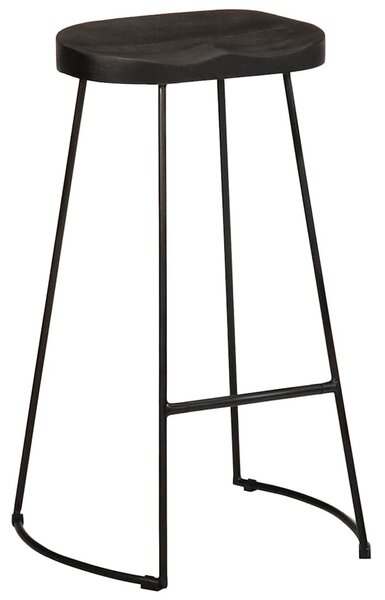 Bárszékek 2 db Fekete 45x40x78 cm tömör fa Mango