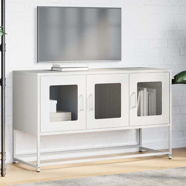 Fehér hidegen hengerelt acél TV-szekrény 100,5x39x60,5 cm