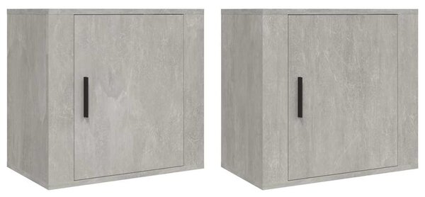 2 db betonszürke falra szerelhető éjjeliszekrény 50x30x47 cm