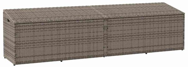 Szürke polyrattan kerti tárolóláda 220x50x58 cm