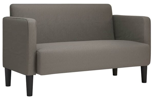 Világosszürke kordbársony szövet loveseat kanapé 109 cm