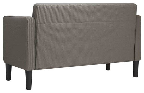 Világosszürke kordbársony szövet loveseat kanapé 109 cm