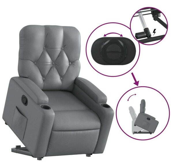 VidaXL Elektromos Felfelé Emelő Fotel - Szürke