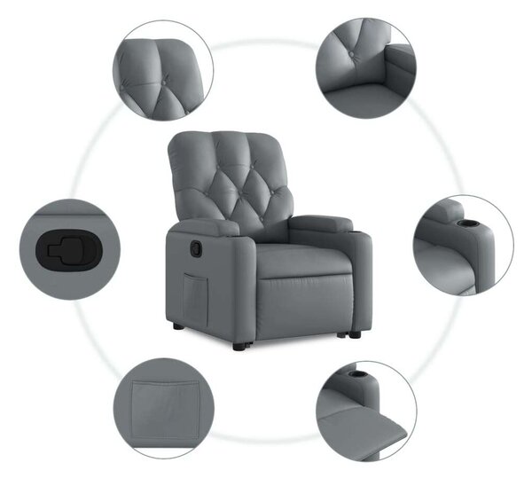 VidaXL Elektromos Felfelé Emelő Fotel - Szürke
