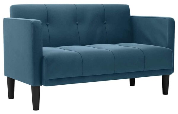 Kék bársony loveseat kanapé 111 cm