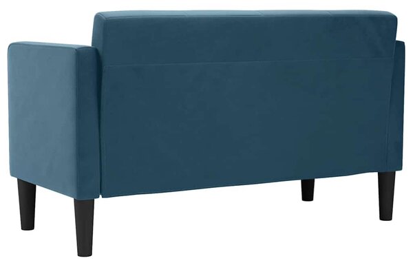Kék bársony loveseat kanapé 111 cm