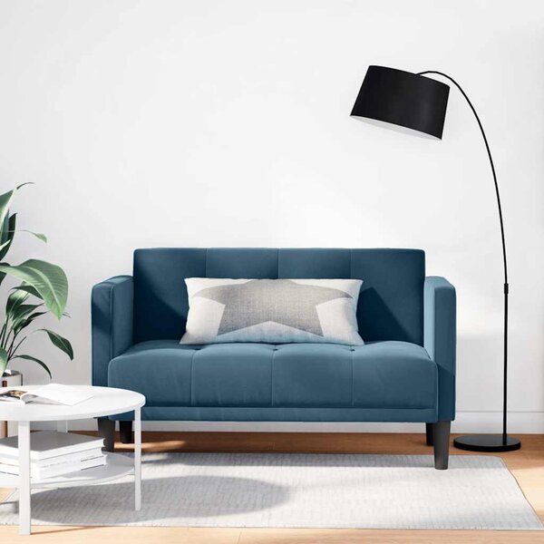 Kék bársony loveseat kanapé 111 cm