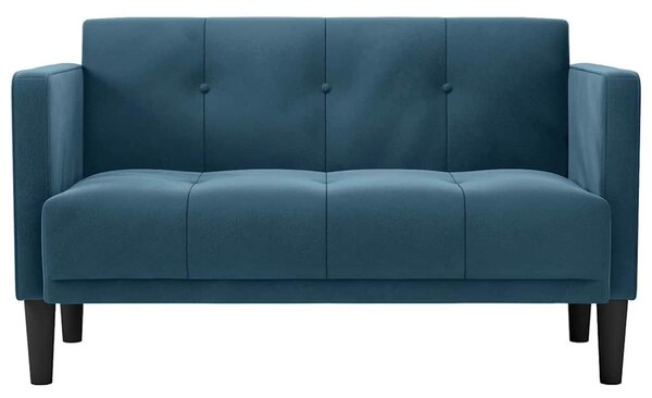 Kék bársony loveseat kanapé 111 cm