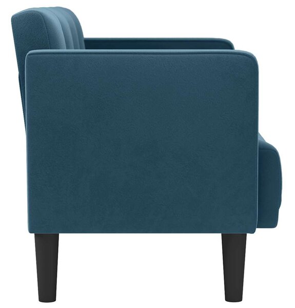 Kék bársony loveseat kanapé 111 cm