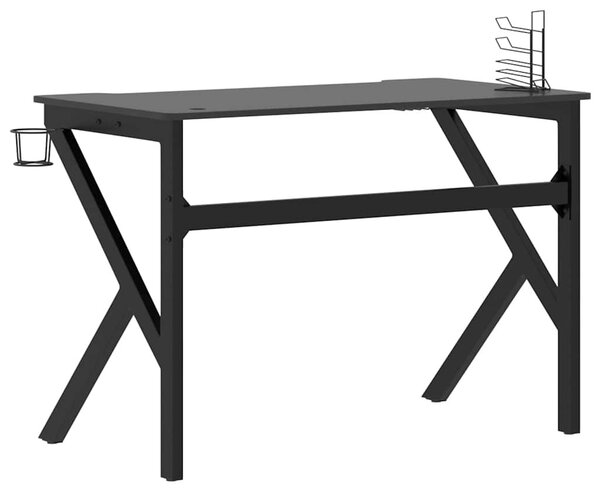 Fekete K-lábú gamer asztal 110 x 60 x 75 cm