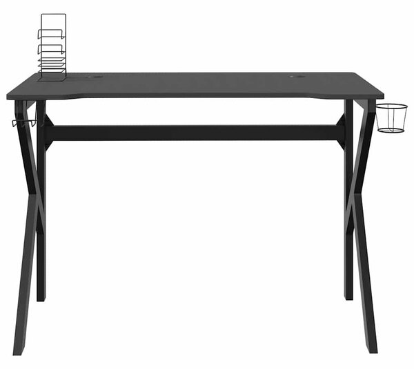 Fekete K-lábú gamer asztal 110 x 60 x 75 cm