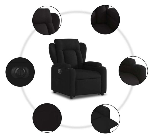 VidaXL Elektromos Dönthető Fotel - Fekete