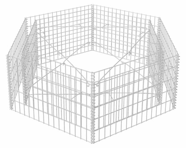 Hatszögletű gabion magaságyás 160 x 140 x 50 cm