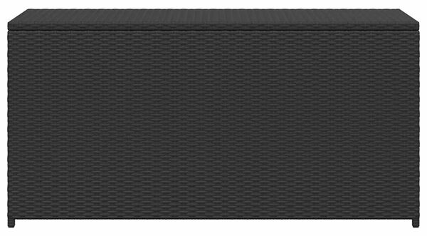 Fekete polyrattan kerti tárolóláda 120 x 50 x 60 cm