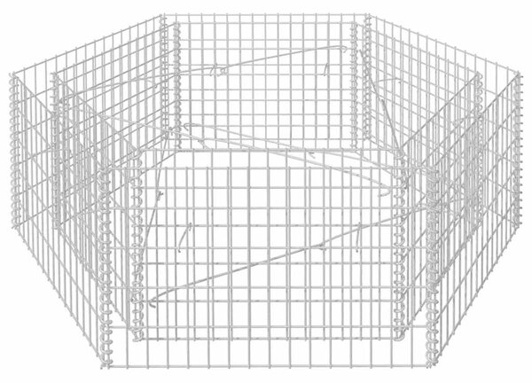 Hatszögletű gabion magaságyás 160 x 140 x 50 cm
