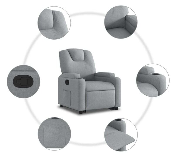 VidaXL Elektromos Fotel Felállássegítővel - Világosszürke