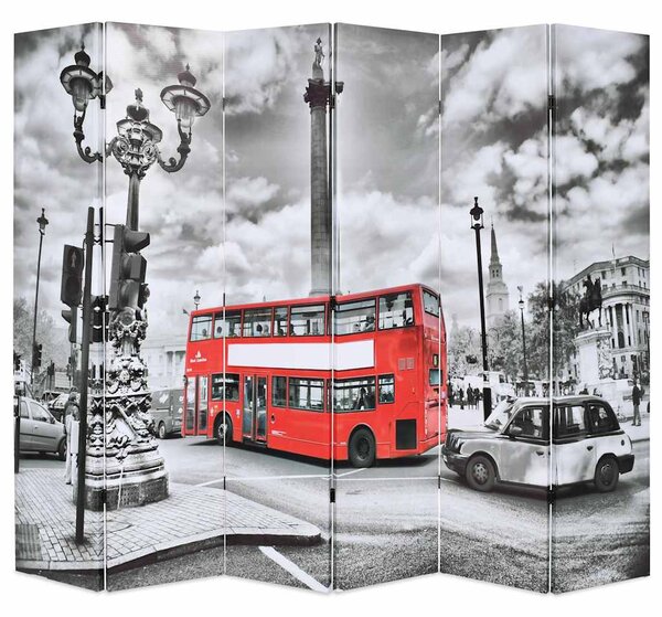 Fekete-fehér londoni busz mintás paraván 228 x 170 cm