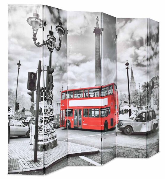 Fekete-fehér londoni busz mintás paraván 228 x 170 cm