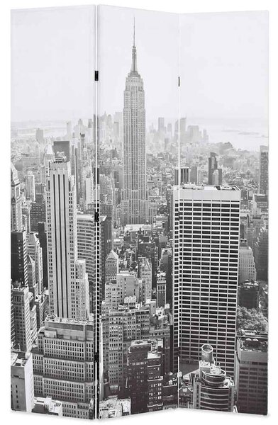 Fekete-fehér New York mintás paraván 120 x 170 cm