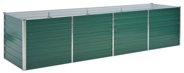 Zöld horganyzott acél kerti magaságyás 320 x 80 x 77 cm