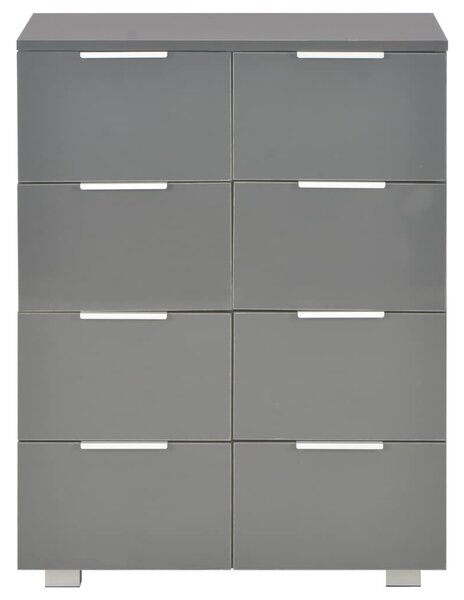 Magasfényű szürke szerelt fa tálalószekrény 60 x 35 x 80 cm
