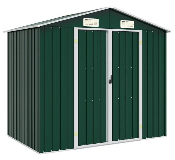 Zöld horganyzott acél kerti fészer 205 x 129 x 183 cm