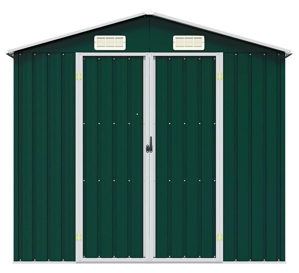 Zöld horganyzott acél kerti fészer 205 x 129 x 183 cm