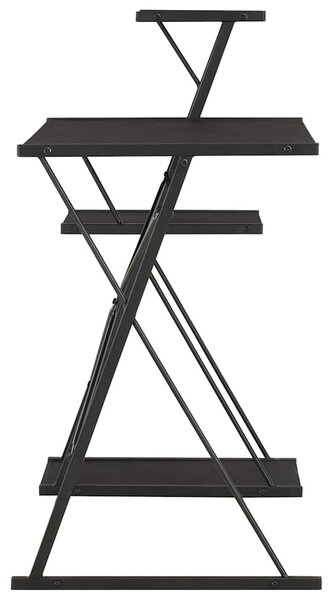 Fekete íróasztal polccal 116 x 50 x 93 cm