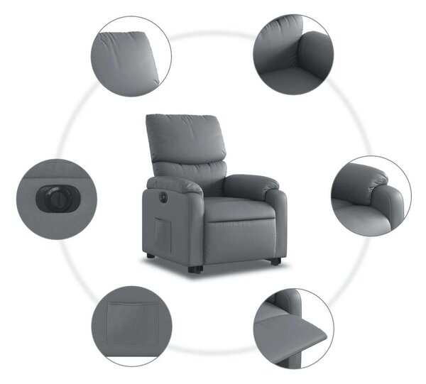 VidaXL Elektromos Fotel - Felállást Segítő - Szürke