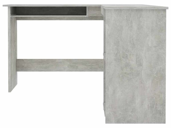 Betonszürke szerelt fa L-alakú sarok-íróasztal 120x140x75 cm