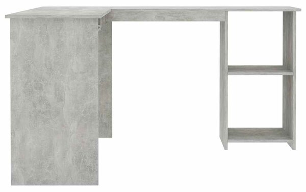 Betonszürke szerelt fa L-alakú sarok-íróasztal 120x140x75 cm