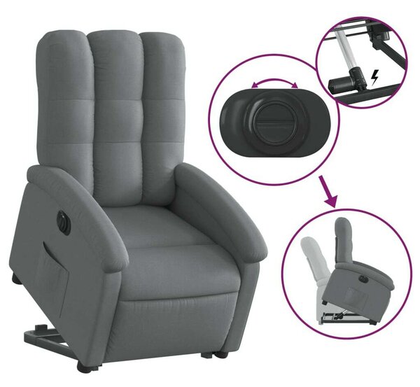 VidaXL Elektromos Fotel Felállást Segítő - Sötétszürke