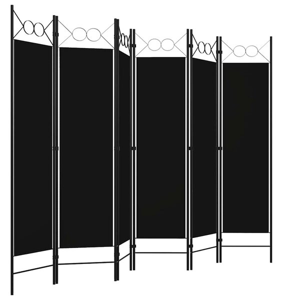Fekete 6 paneles paraván 240 x 180 cm