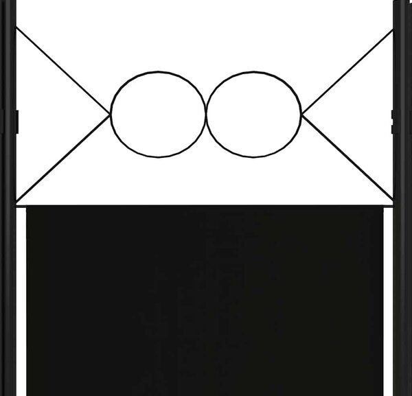 Fekete 6 paneles paraván 240 x 180 cm