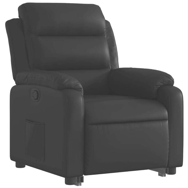 Relax Fotel Elektromos Emeléssel - Fekete Műbőr