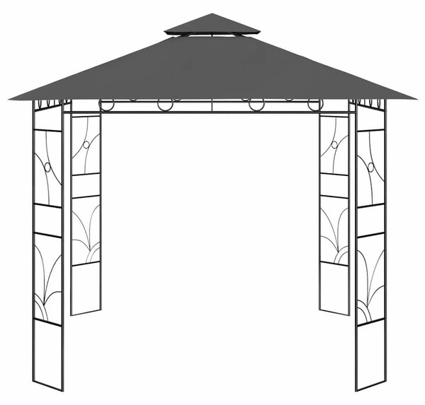 Antracitszürke pavilon 3 x 3 x 2,7 m 160 g/m²