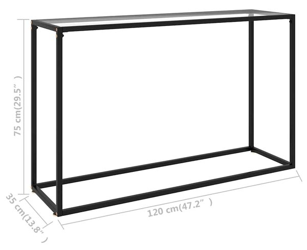 Átlátszó edzett üveg tálalóasztal 120 x 35 x 75 cm