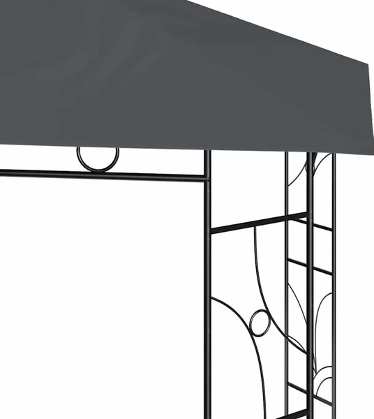 Antracitszürke pavilon 3 x 3 x 2,7 m 160 g/m²