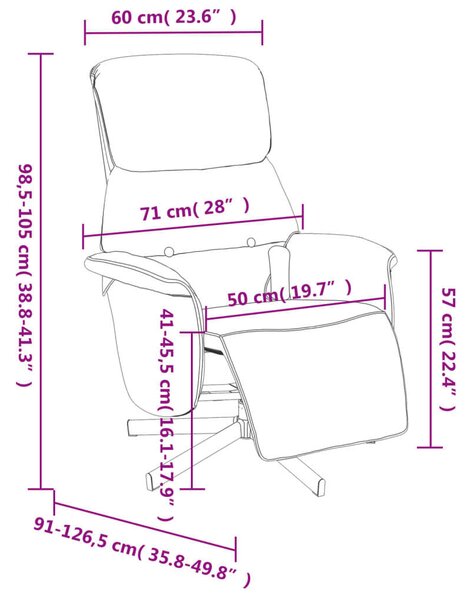 VidaXL sötétszürke szövet dönthető masszázsfotel lábtartóval