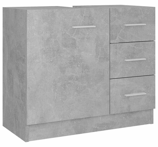 Betonszürke szerelt fa mosdószekrény 63 x 30 x 54 cm