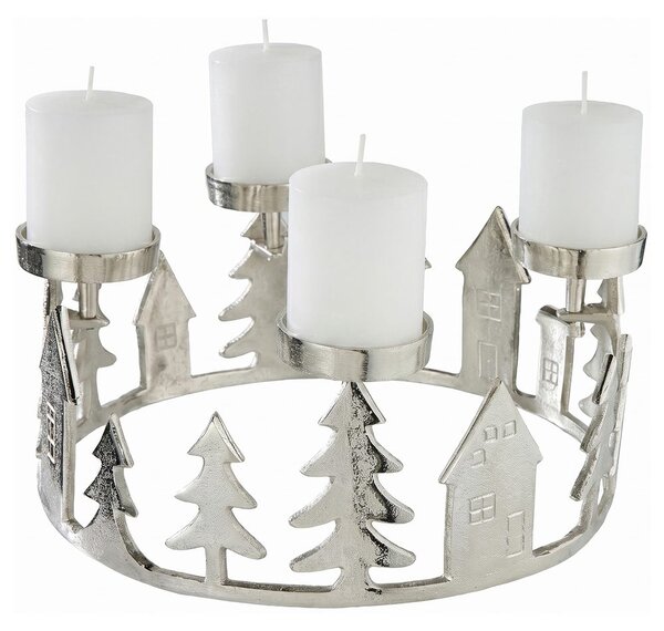 Adventi gyertyatartó Ø 35 cm, ezüst