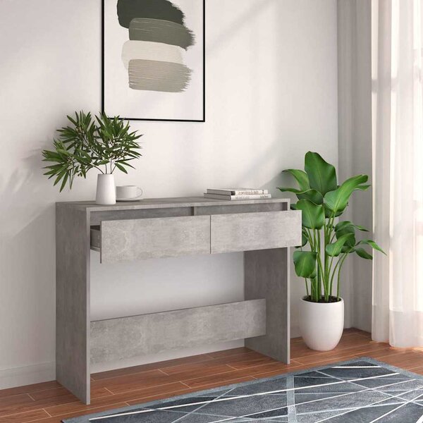 Betonszürke szerelt fa dohányzóasztal 100x35x76,5 cm