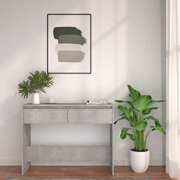Betonszürke szerelt fa dohányzóasztal 100x35x76,5 cm