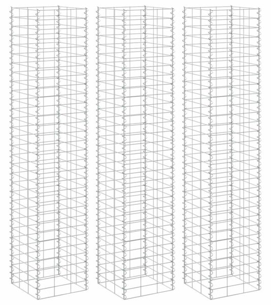 3 db vas gabion magaságyás 30 x 30 x 150 cm