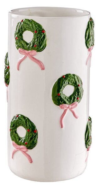 X-MAS kerámia váza 25cm, koszorúk