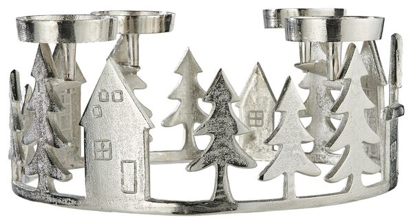 Adventi gyertyatartó Ø 35 cm, ezüst