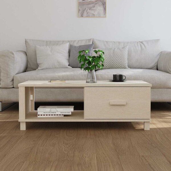 HAMAR mézbarna tömör fenyőfa dohányzóasztal 100 x 55 x 35 cm