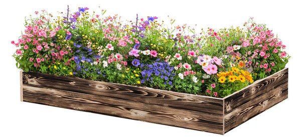 ATMOWOOD Fa magaságyás 140 x 80 x 20 cm - égetett felület