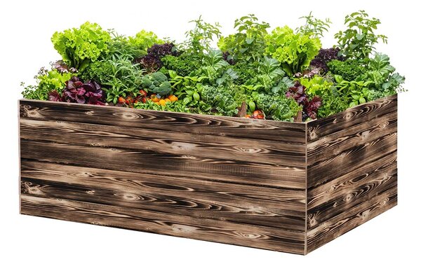 ATMOWOOD Fa magaságyás 160 x 100 x 60 cm - égetett felület