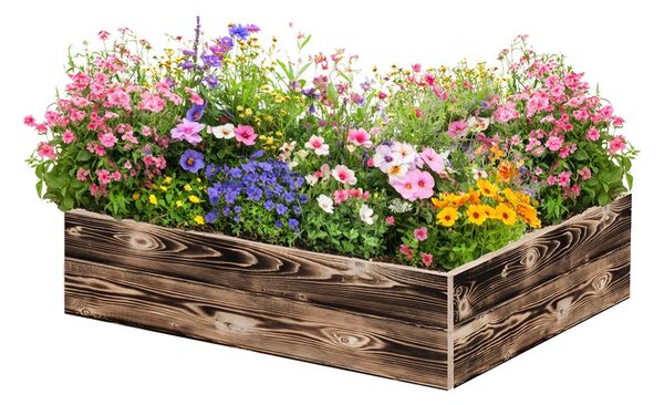 ATMOWOOD Fa magaságyás 80 x 60 x 20 cm - égetett felület